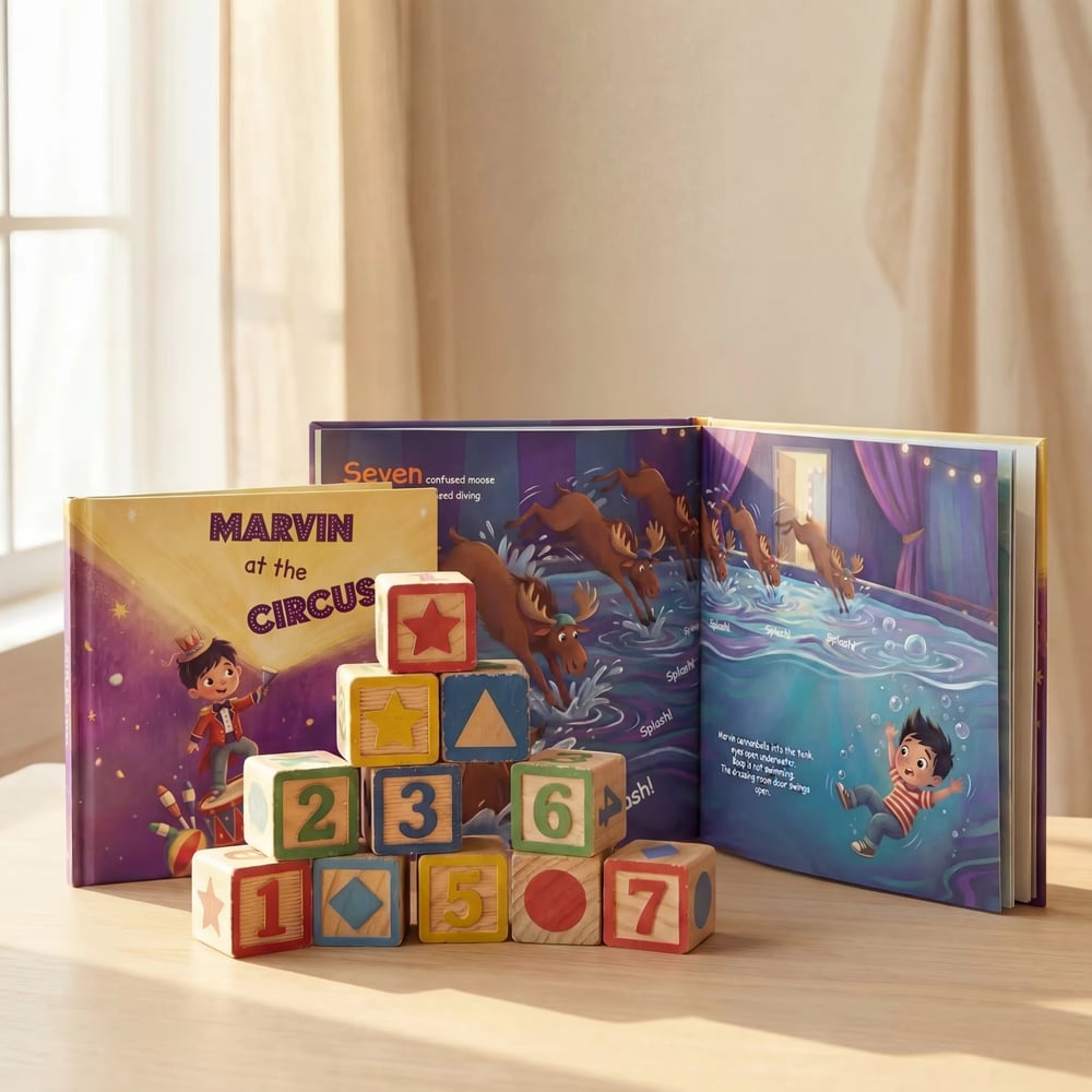 Child reading a personalized book