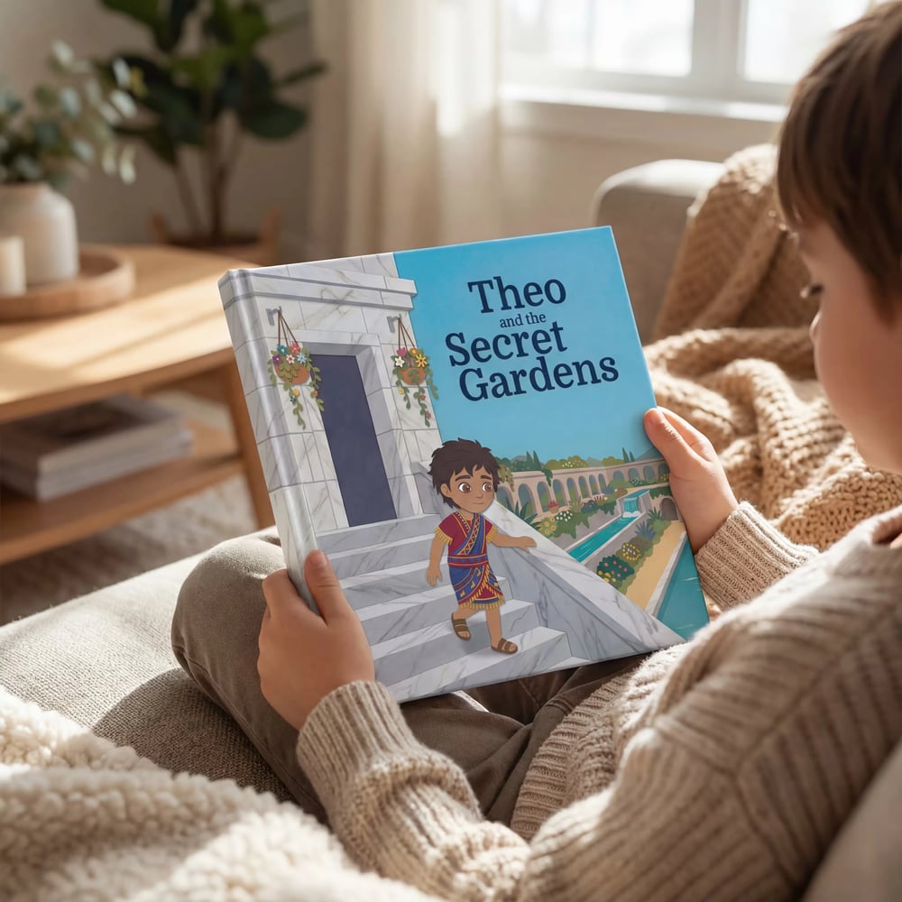 Child reading a personalized book